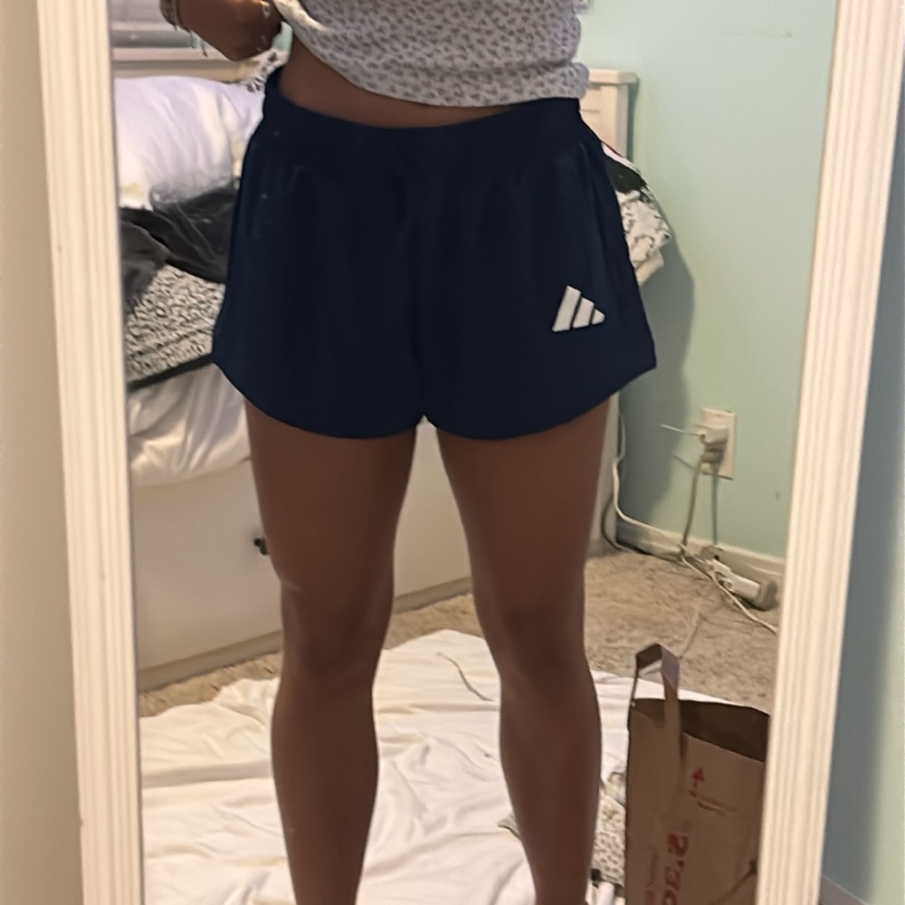 Adidas Blue Athletic Shorts with Elastic Waistband